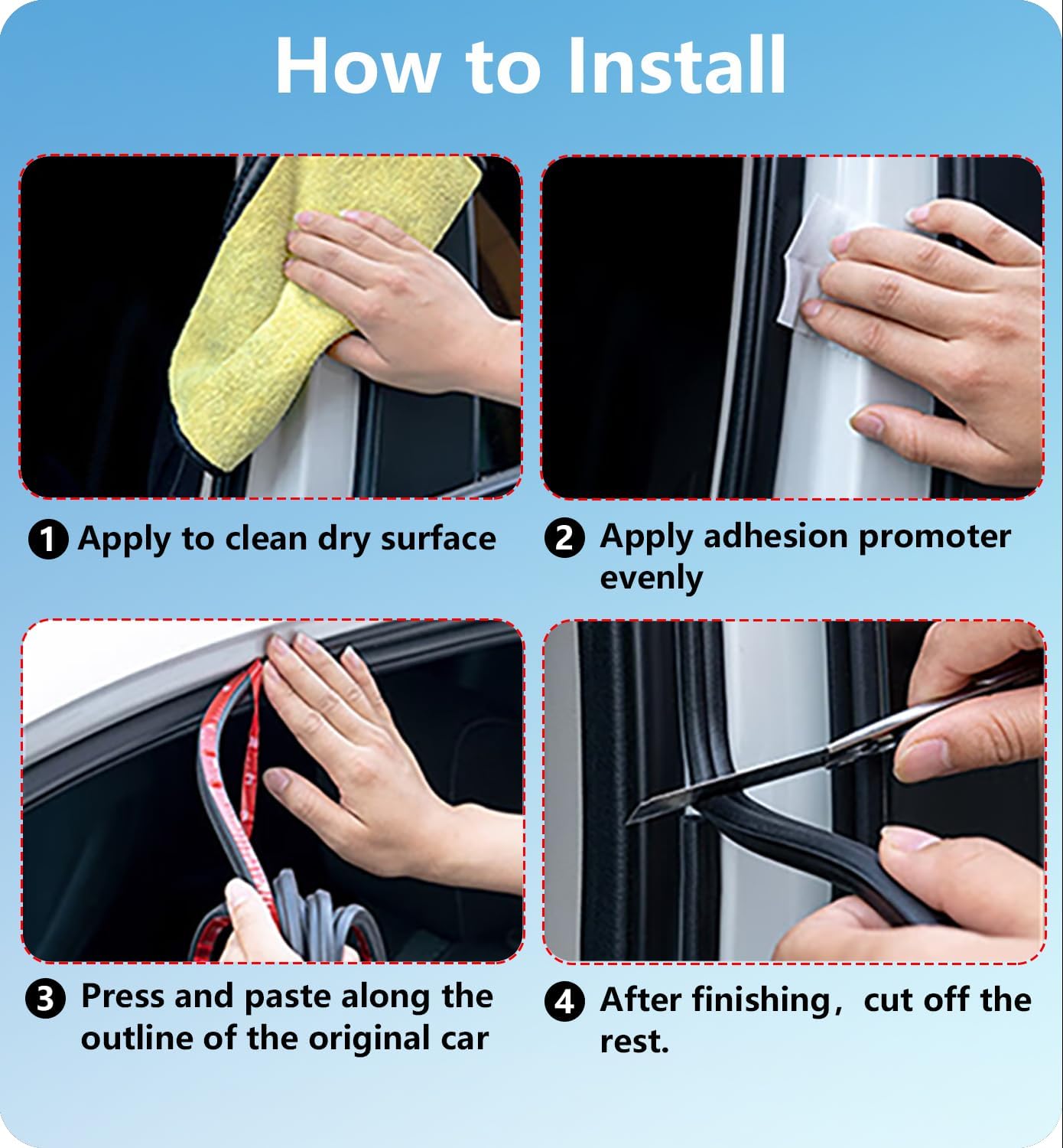Tira de goma universal para puerta de automóvil, autoadhesiva, insonorización, doble capa, 5 agujeros, para camioneta, caravanas (52.5 pies de largo)