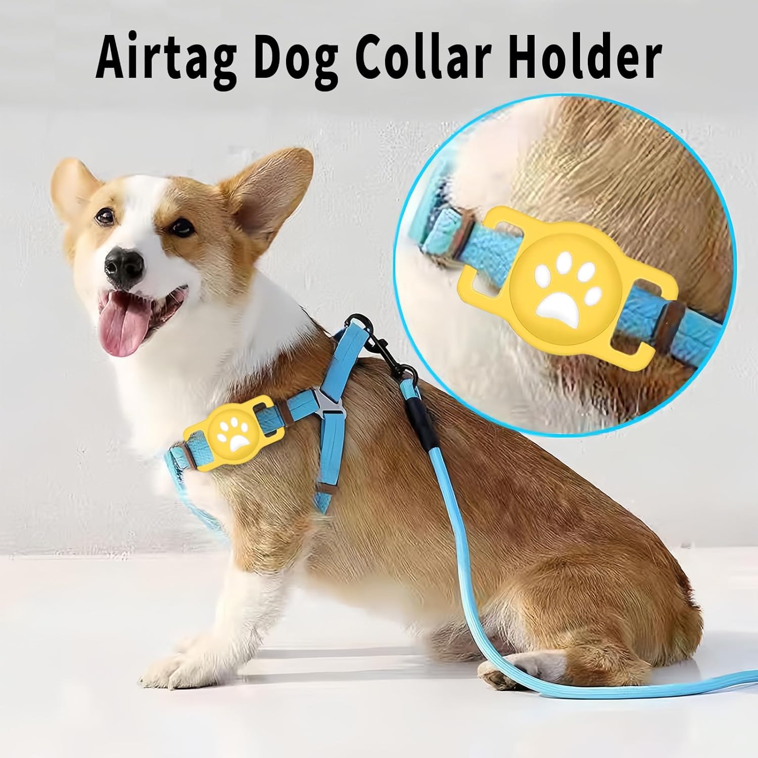 Paquete de 2 soportes de silicona para collar de perro, funda protectora impermeable para rastreador GPS Air Tag, accesorios de seguimiento