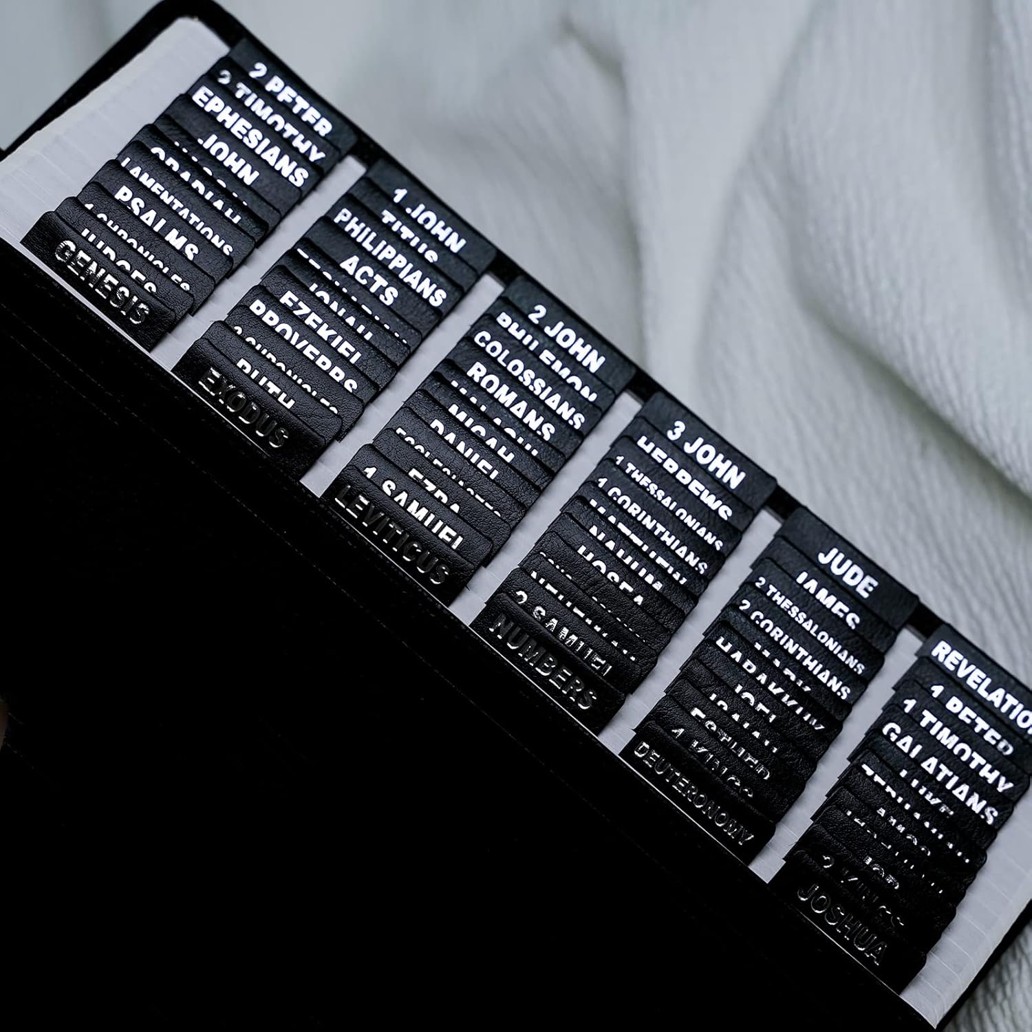 Pestañas de cuero para la Biblia, pestañas de la Biblia de papel de aluminio plateado para mujeres y hombres, pestañas de la Biblia para estudio de