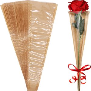 DUTWROY Bolsas de papel de estraza para envolver flores, 50 unidades, bolsas de flores a granel, fundas de flores transparentes para boda, DUTWROY Bolsas de papel de estraza para envolver flores, 50 unidades, bolsas de flores a granel, fundas de flores transparentes para boda,