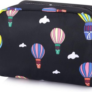 HUA ANGEL Bolsa de cosméticos de viaje, bolsa de maquillaje floral, pequeña bolsa organizadora portátil de maquillaje con cremallera para mujer, HUA ANGEL Bolsa de cosméticos de viaje, bolsa de maquillaje floral, pequeña bolsa organizadora portátil de maquillaje con cremallera para mujer,