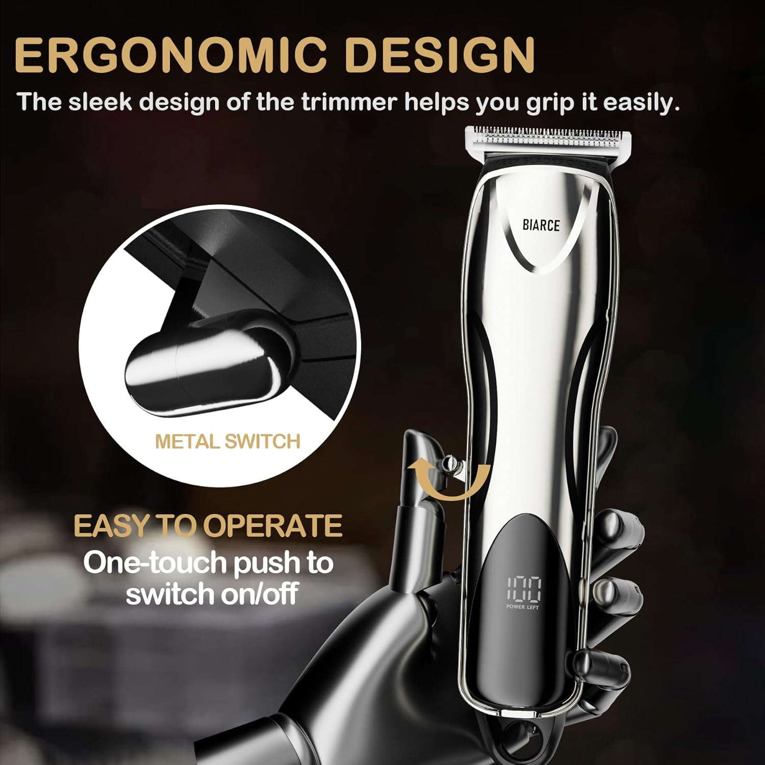 Recortadora de barba para hombres, recortadora de pelo corporal reemplazable con 5 peines de límite para hombre, peluquería personal para cortar el