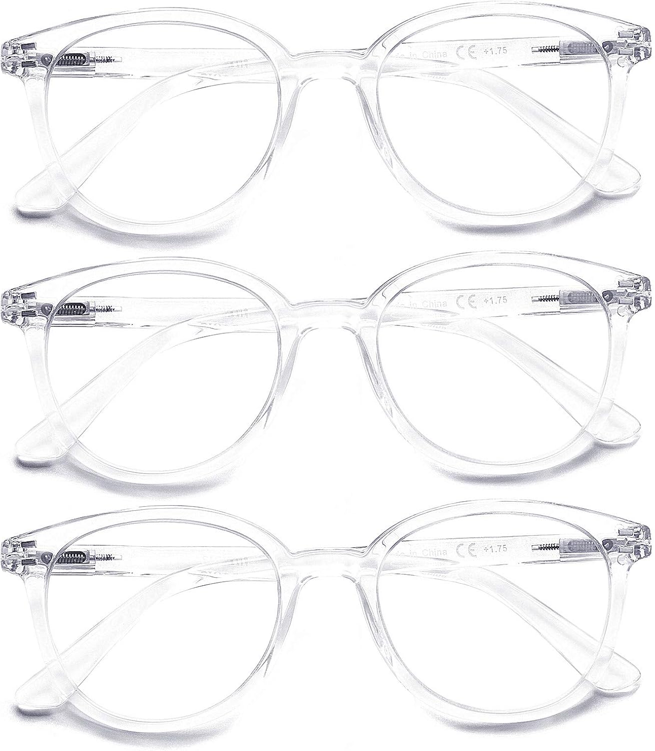 Juego de 3 anteojos de lectura con bisagra de resorte, lentes de lectura a la moda, color negro o tortuga, para hombres y mujeres