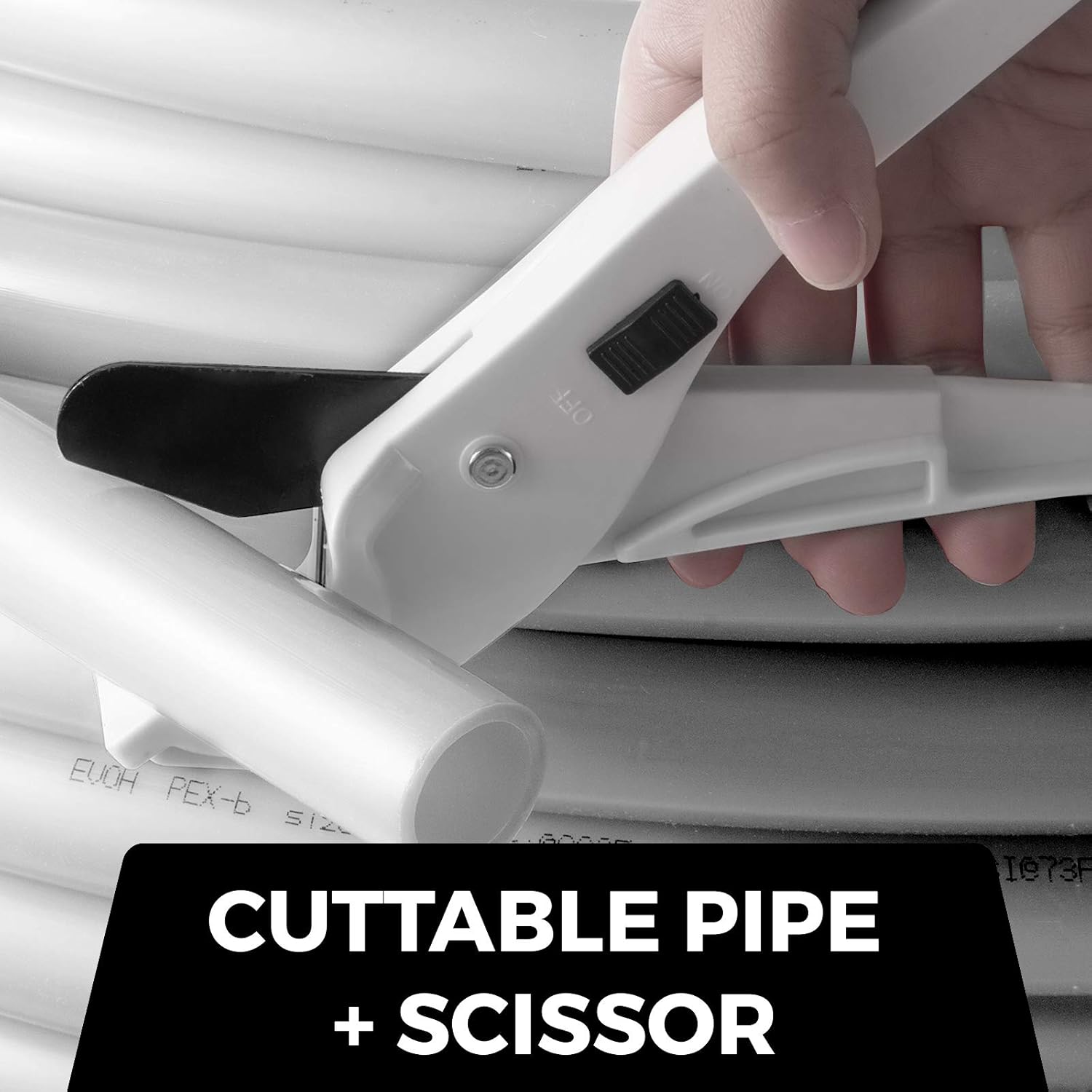 VEVOR Tubo PEX sin barrera de oxígeno de 300 pies, tubo PEX blanco de 1 pulgada, suelo radiante de calor EVOH Pex-B, fontanería duradera para