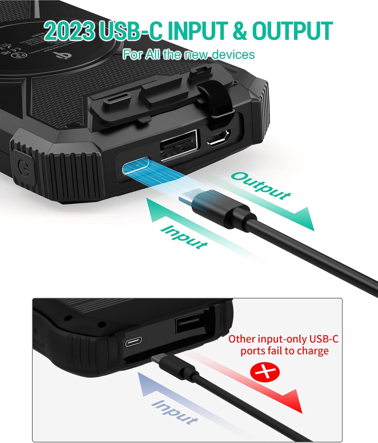 BLAVOR 2 cargadores inalámbricos magnéticos para Apple Watch (negro y blanco) + 1 cargador solar BLAVOR de 10,000 mAh (negro)