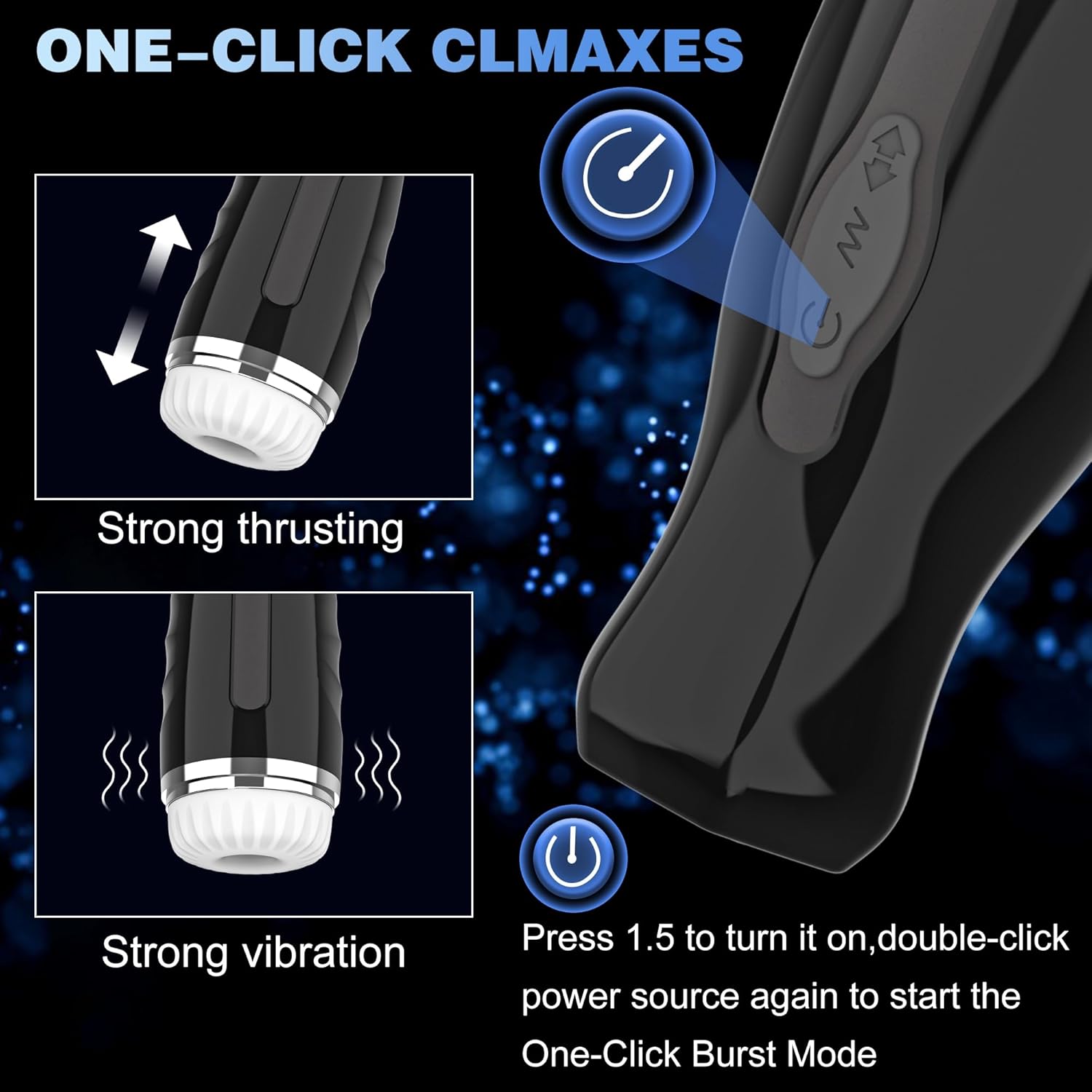 Masturbadores masculinos automáticos con 5 empujones y vibración, máquina sexual de juguete para adultos, dispositivo de estimulación sexual para