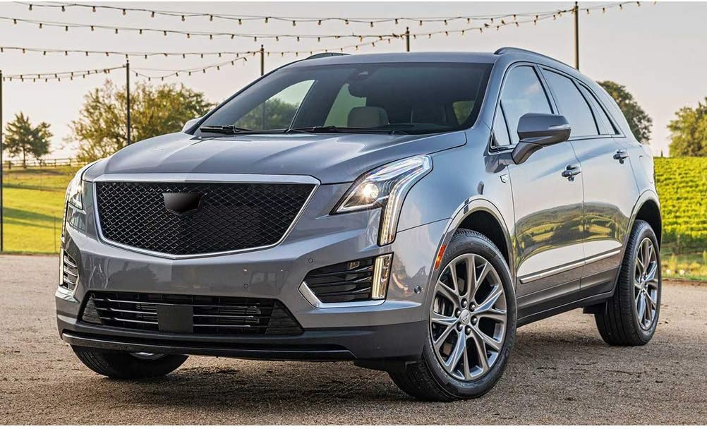 YOUNGERCAR Cubierta de rejilla para Cadillac XT5 2017-2022 Accesorios ABS pintado negro brillante malla frontal protector de parrilla