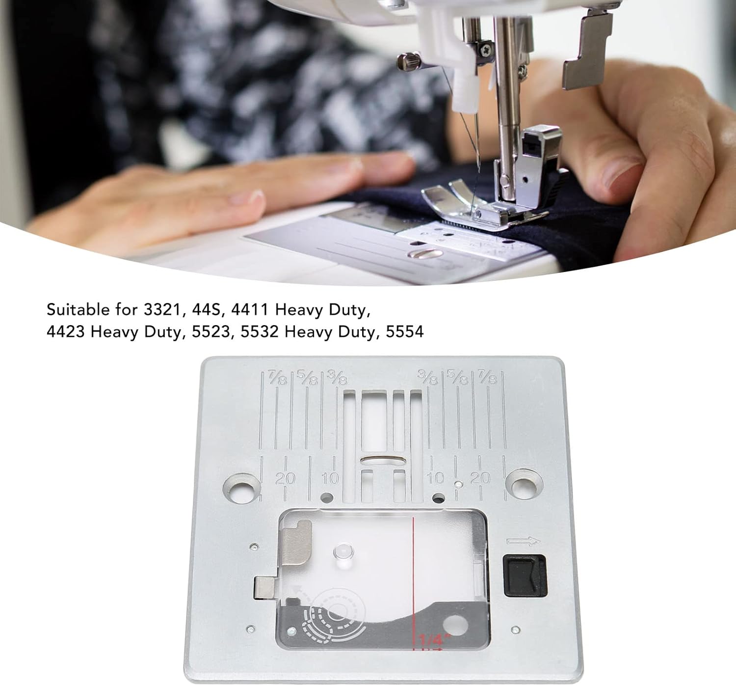 Placa de aguja de coser con placa de cubierta de plástico 416472401 para 3321 44S 4411 Heavy Duty 4423 Heavy Duty 5523 5532 Heavy Duty