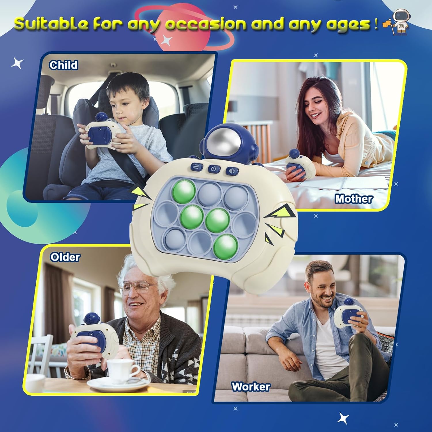Juego de burbujas de empuje rápido para niños y adultos, máquina de juego de rompecabezas de mano, juguete sensorial de burbujas de empuje rápido,
