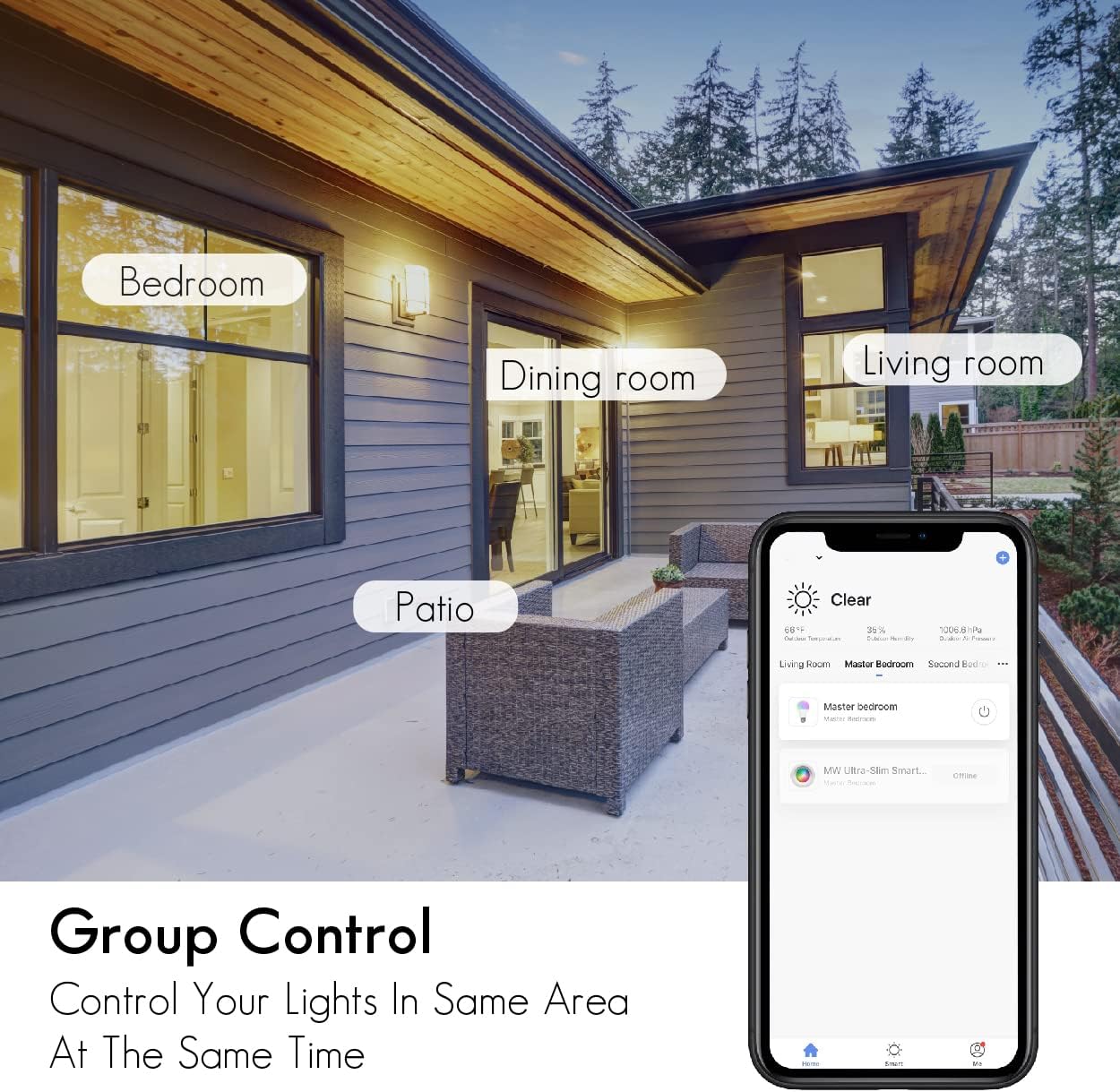 mw Lighting BR30 – Bombilla inteligente funciona con Wi-Fi RGBW que cambia de color, bombillas LED compatibles con Alexa y Google Home Assistant,