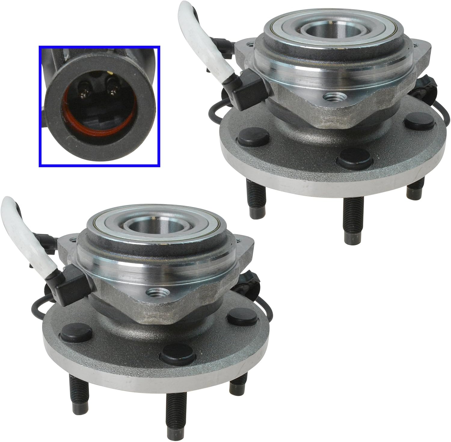 TRQ Par de bujes y rodamientos de rueda delantera para Ranger Mazda Truck 4WD 4×4 con ABS