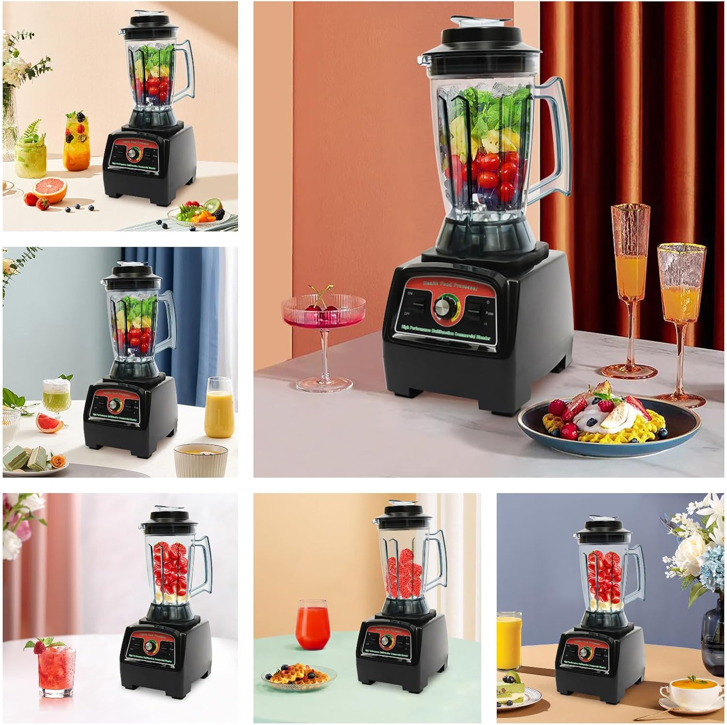 Batidoras de encimera, 3.9L1.03Gal 2800W Mezclador eléctrico de alimentos para el hogar, licuadora comercial de alta velocidad, exprimidor de alta