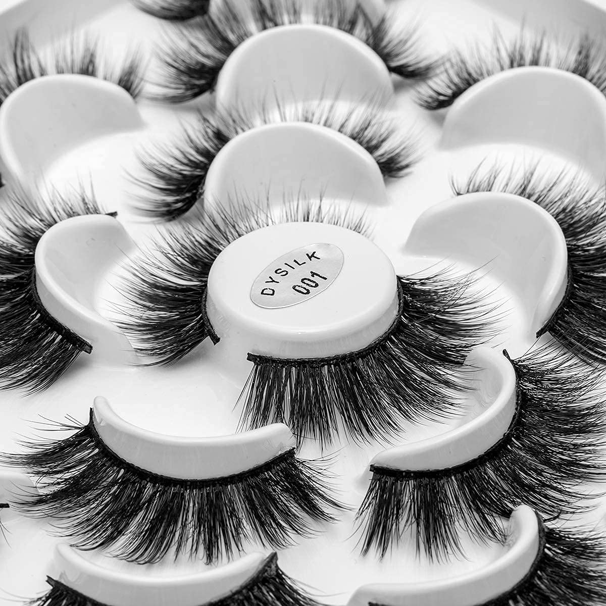 DYSILK – 10 pares de pestañas de visón 6D, pestañas postizas dramáticas de volumen grueso pestañas postizas naturales suaves extensión maquillaje