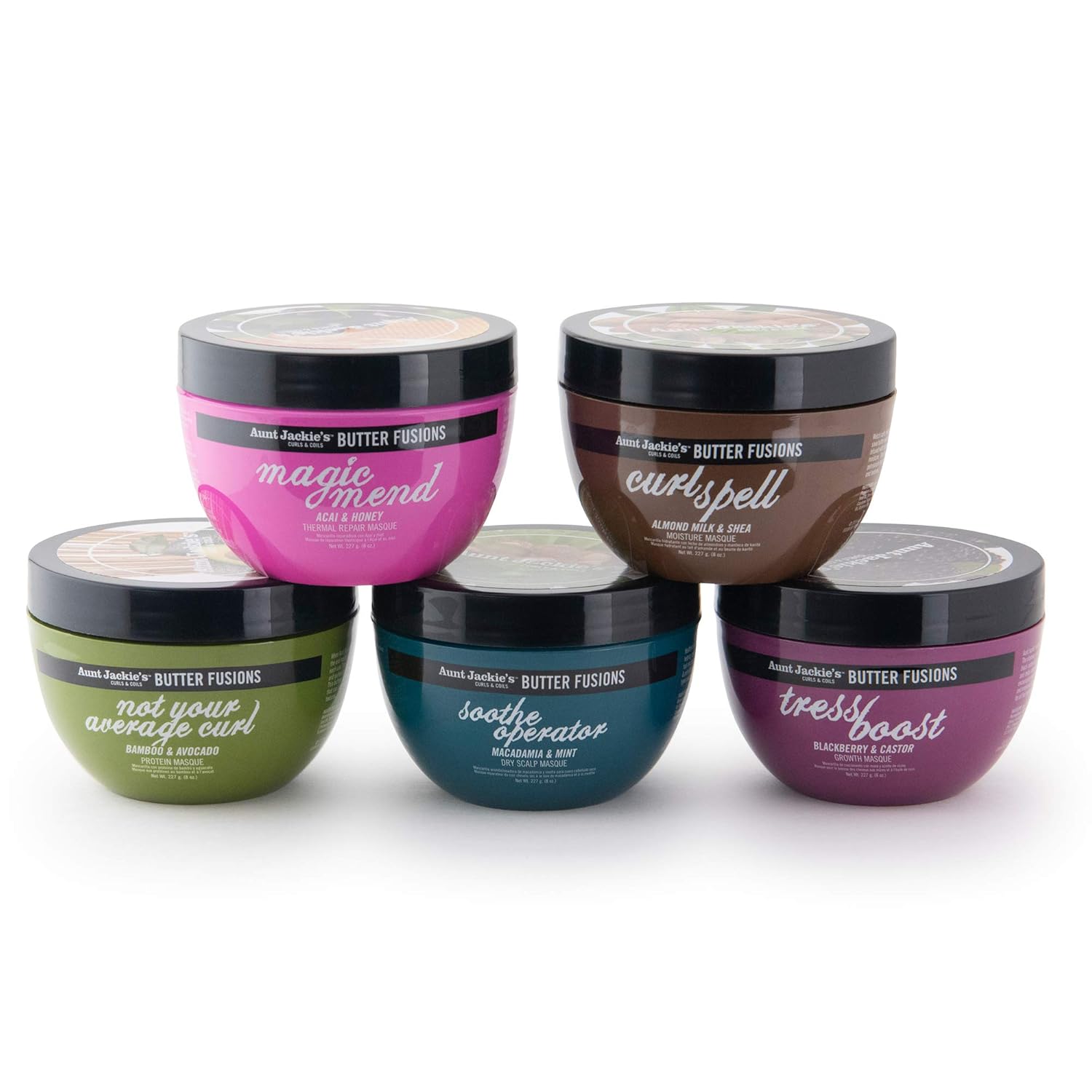 Aunt Jackie’s Butter Fusions Soothe Operator – Mascarilla acondicionadora de cuero cabelludo seco de macadamia y menta, 8 onzas
