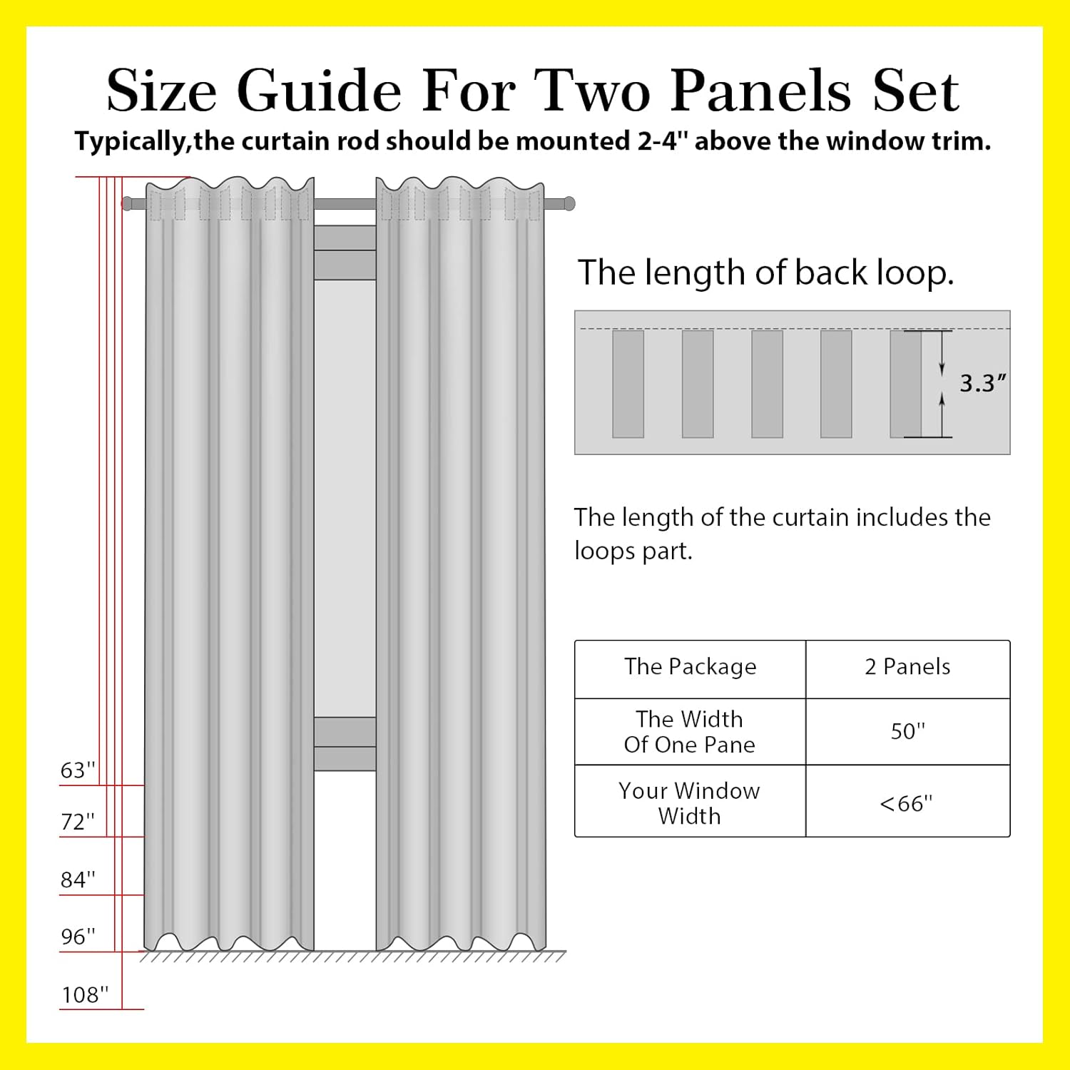 100% Blackout Shield Cortinas opacas de lino para dormitorio de 72 pulgadas de largo, con pestaña trasera, bolsillo para barra, cortinas para sala