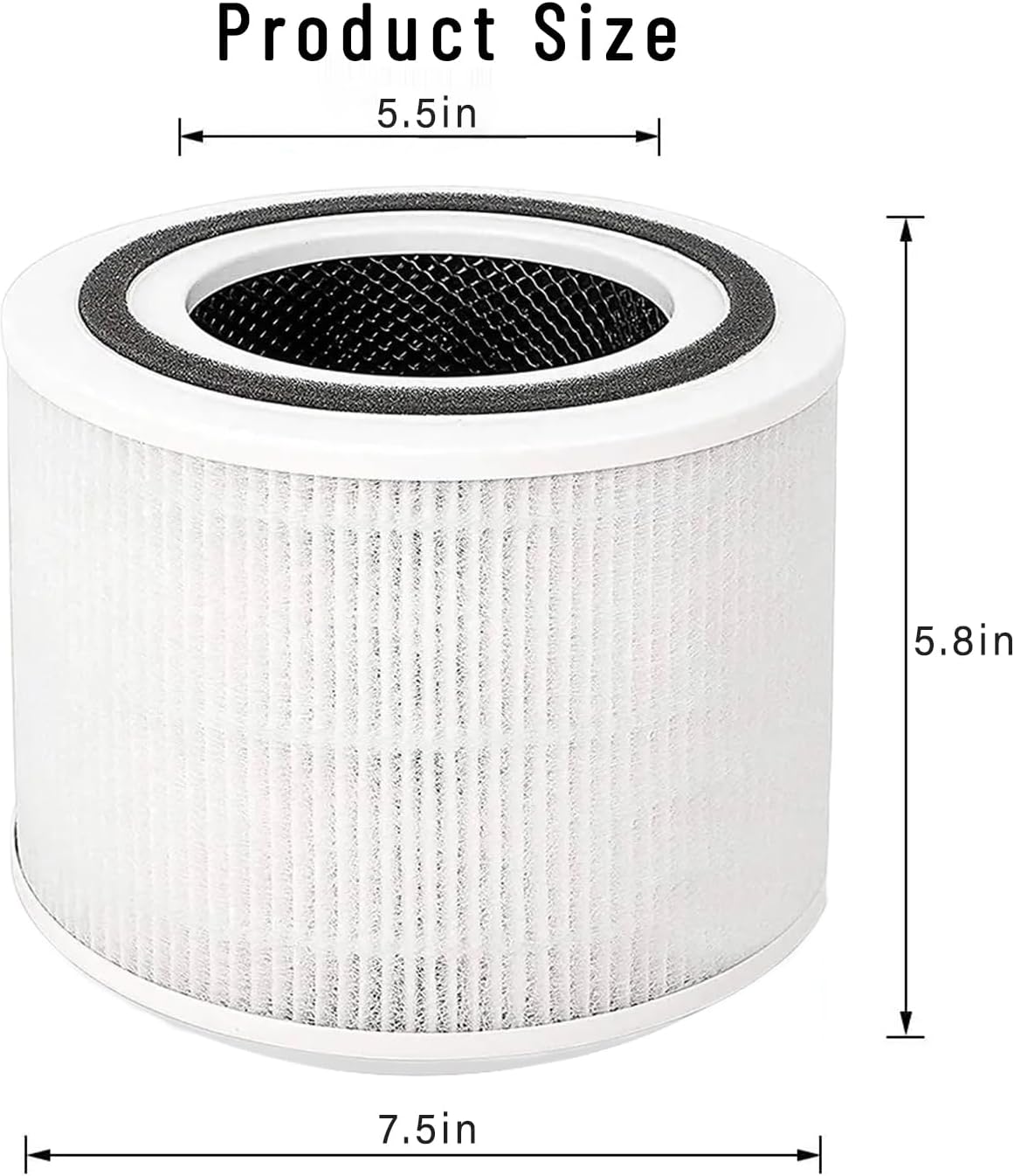 Filtro de repuesto Core 300 compatible con LEVOIT Core 300, Core 300S, Core P350, Core 300-RAC purificador de aire, 3 en 1 H13 True HEPA, sistema de