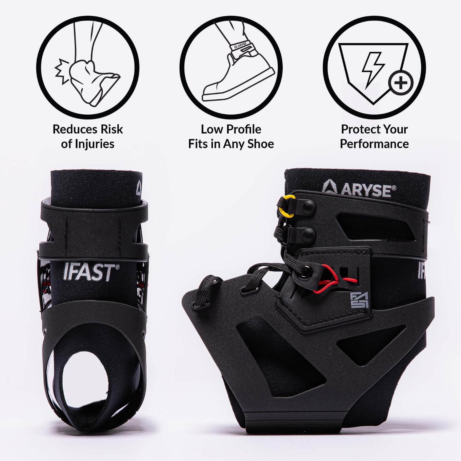 ARYSE IFAST – Tobillera estabilizadora de tobillo para hombres y mujeres, ideal para baloncesto, voleibol, fútbol y mucho más. (XXL, blanco, par)