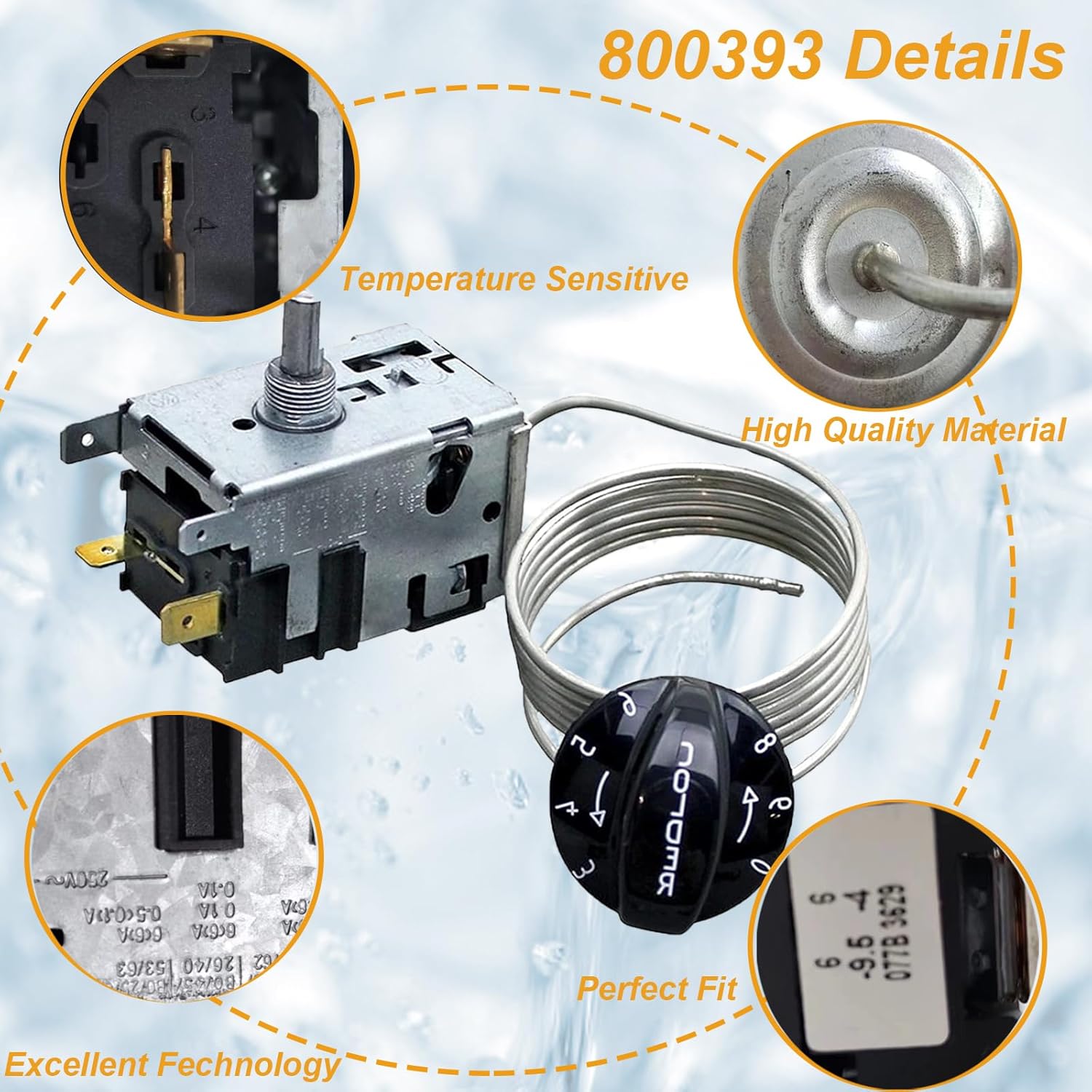 800393, 831932 Kit de control de temperatura, compatible con refrigeradores y congelador verdaderos serie TCTSDTGDMGEMG4SM, reemplaza el termostato