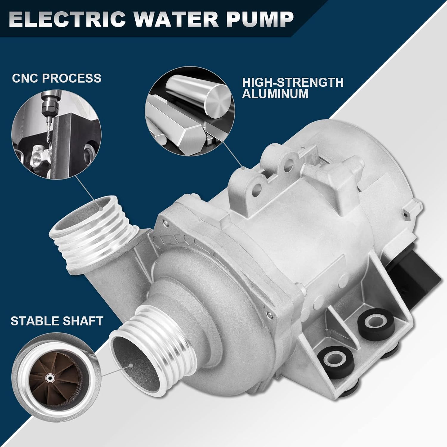 Bomba de agua de motor eléctrico 11517586925 y termostato refrigerante compatible con BMW 128i 325i 325xi 328i 328xi 330i 330xi 525i 525xi 528i