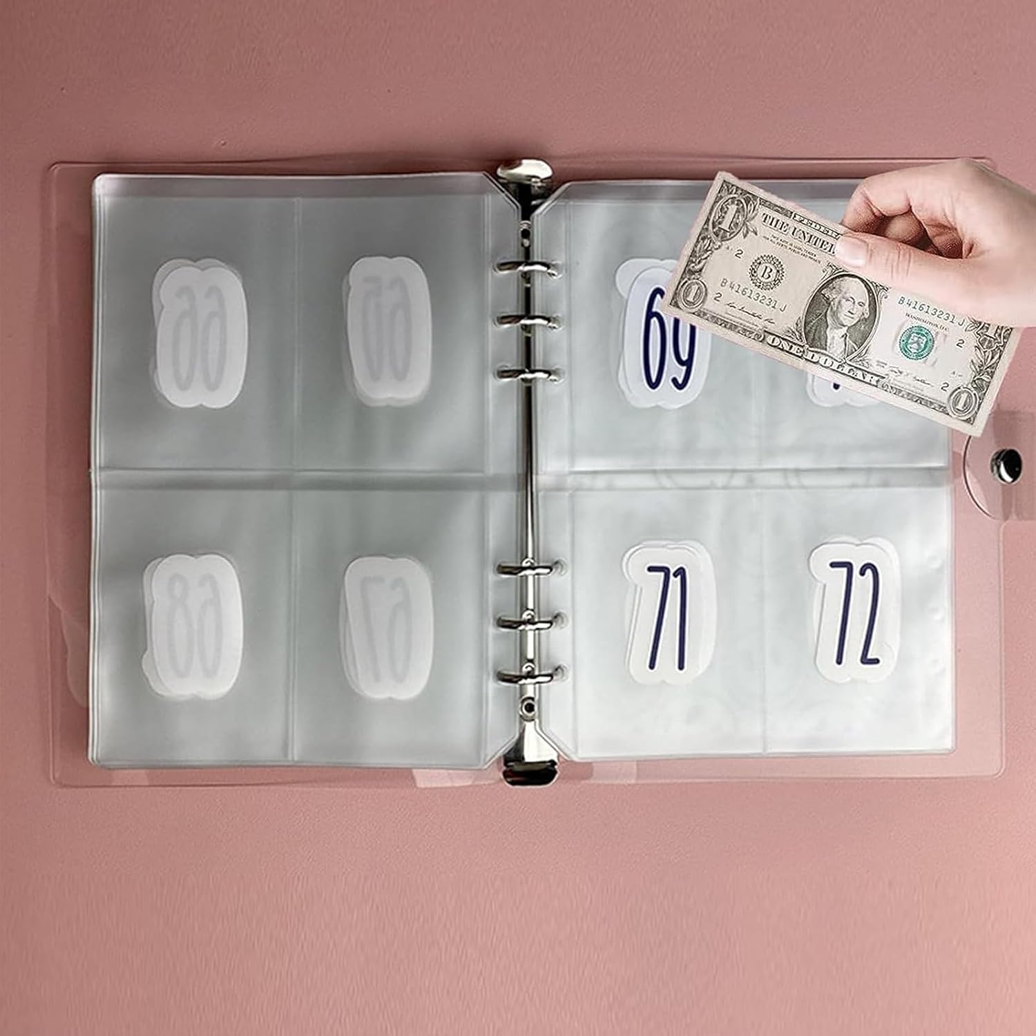 Carpeta de desafío de 100 sobres, carpeta de ahorro con sobres de efectivo, carpeta de desafío de ahorro de 100 sobres, kit de desafío de ahorro de