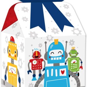 Big Dot of Happiness Gear Up Robots – Cajas de regalo cuadradas para fiestas de cumpleaños o baby shower, juego de 12 Big Dot of Happiness Gear Up Robots – Cajas de regalo cuadradas para fiestas de cumpleaños o baby shower, juego de 12