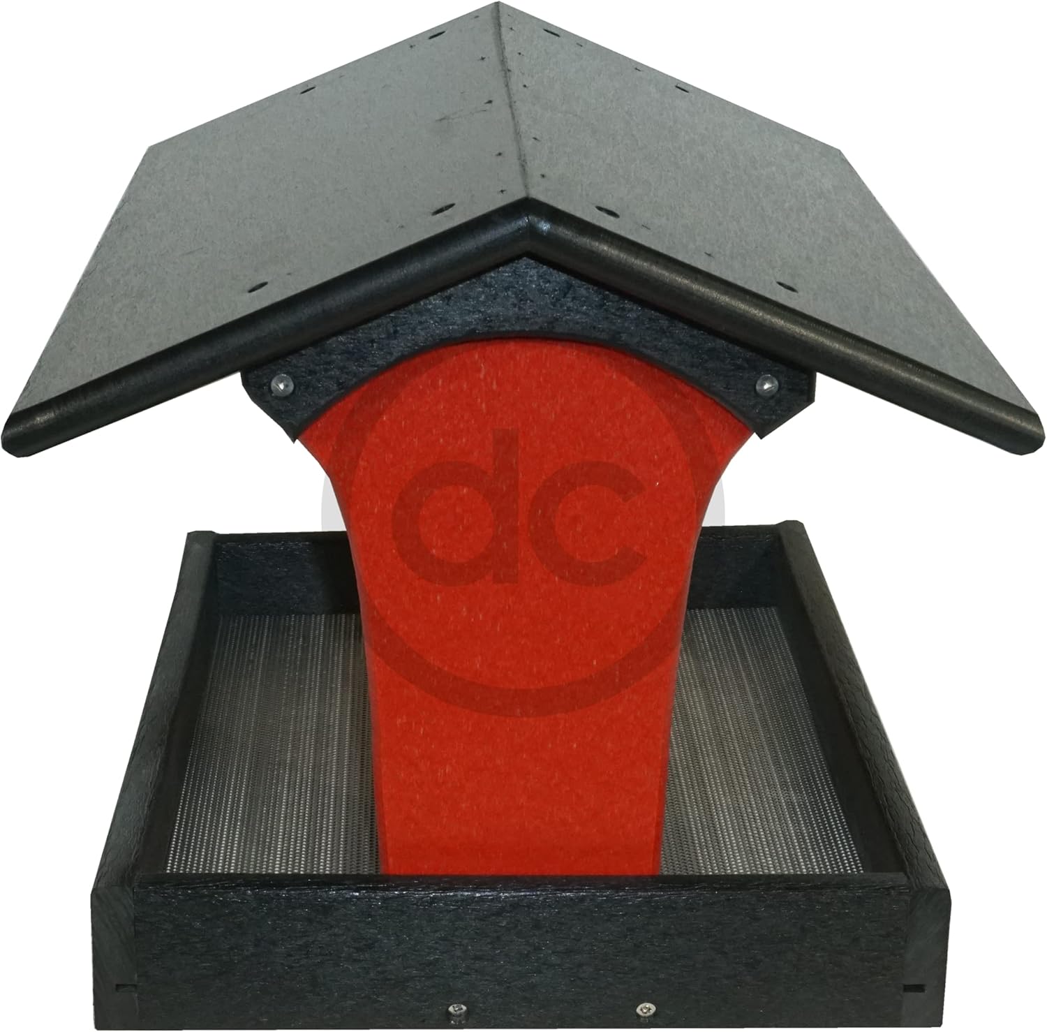 DutchCrafters Fly by – Comedero de plástico de polietileno para pájaros con techo cubierto para pájaros silvestres, duradero, para todo tipo de