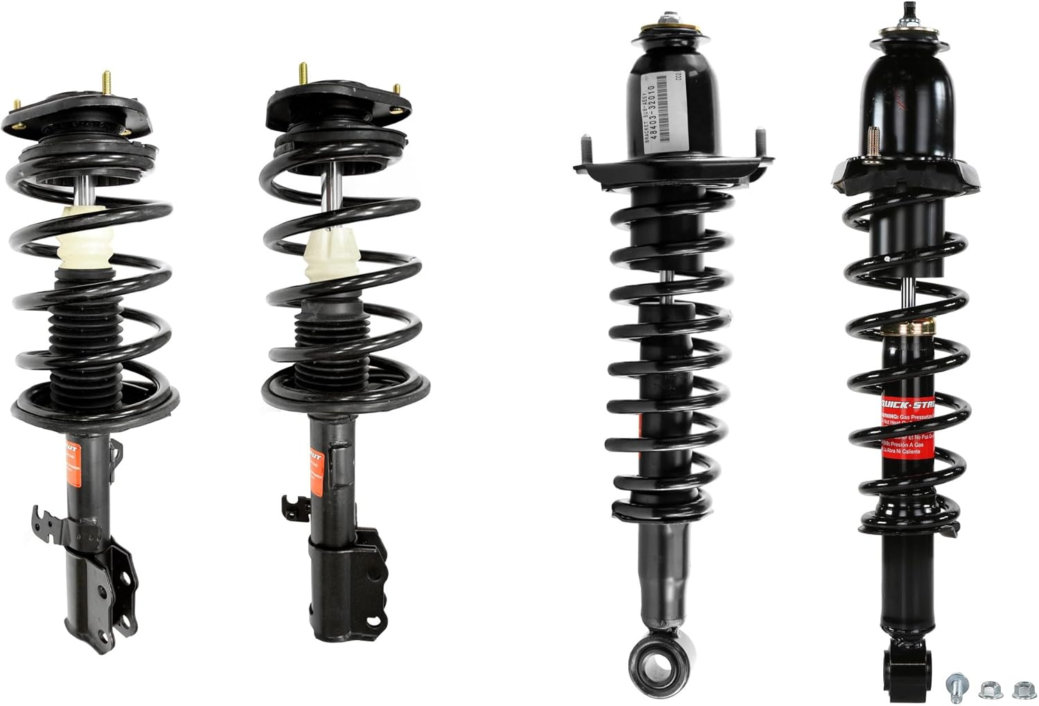 Monroe 1000058VK Juego de 4 piezas de amortiguador de suspensión delantera y trasera y muelles helicoidales para Toyota Corolla 2003-2008