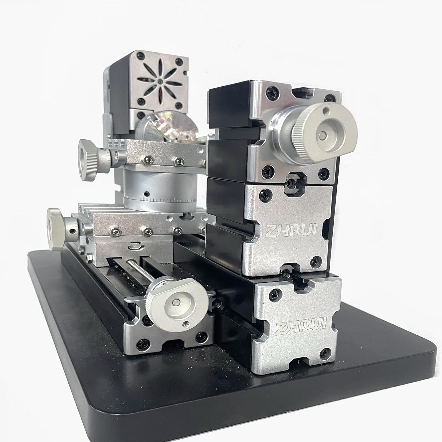 Alta potencia 60 W potente mini metal DIY 4 ejes Torno giratorio Tornos Máquinas herramientas con base 12000 rpm para madera metales blandos