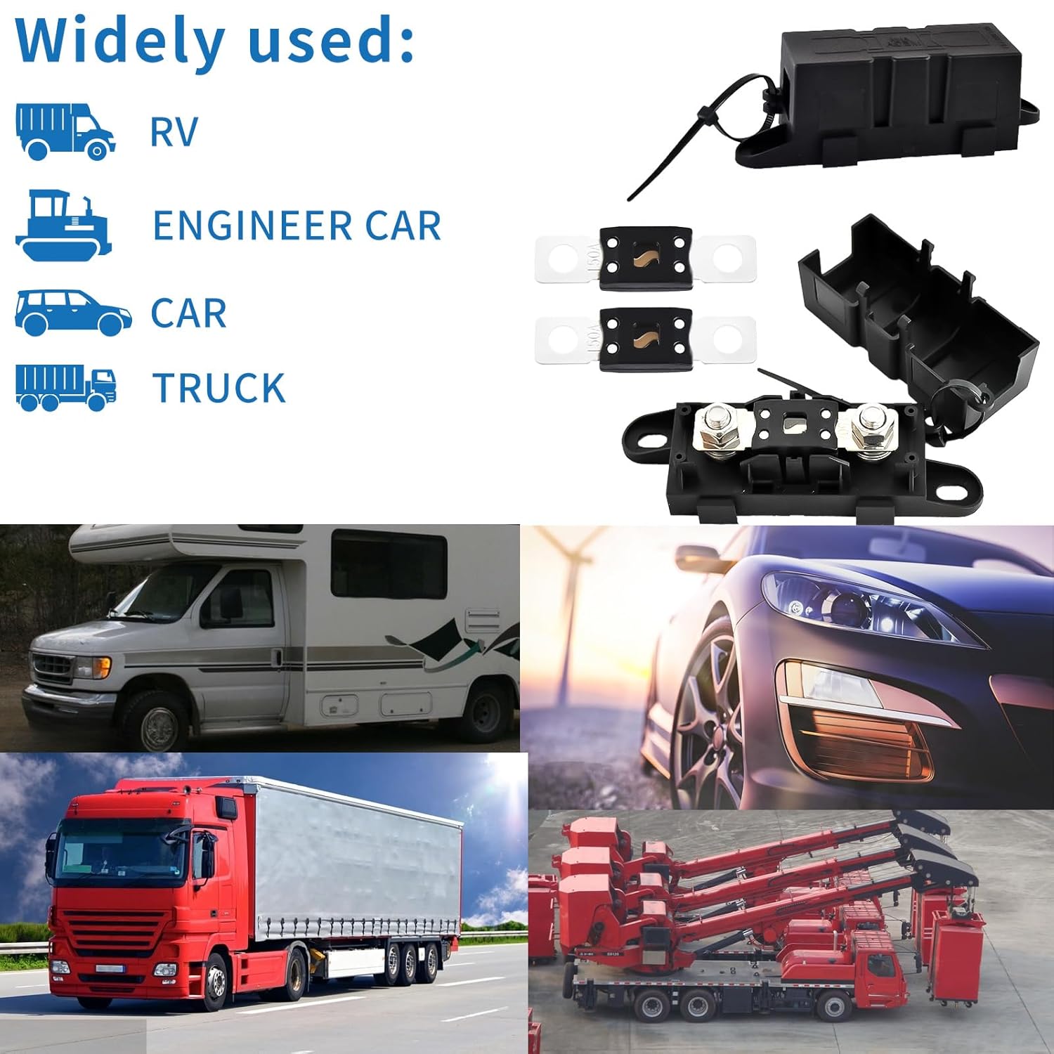 Fusibles MEGAAMG de 150 A  Fusibles atornillados mejorados para automóviles, camiones, barcos automotrices, barcos, casas rodantes, motocicletas,