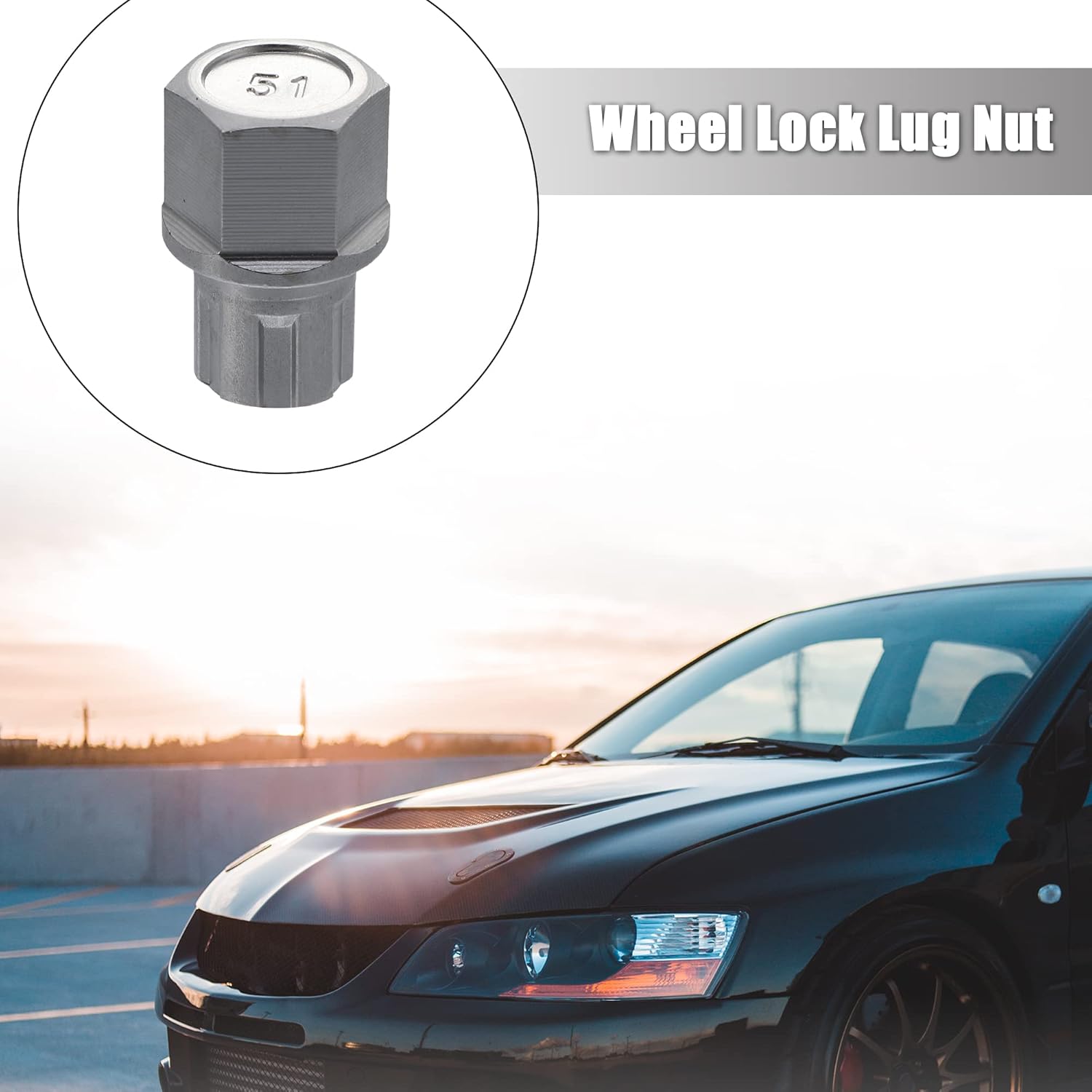 X AUTOHAUX Tuerca de llave de bloqueo de rueda de automóvil 6PT para Volkswagen para VW JettaPassatGolfRabbitGTI para Audi Spline llaves hexagonales