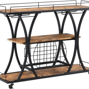 Carritos de bar, carritos de servicio de bar, carros de servicio a domicilio con ruedas bloqueables y estantes de vino para el hogar, sala de estar, Carritos de bar, carritos de servicio de bar, carros de servicio a domicilio con ruedas bloqueables y estantes de vino para el hogar, sala de estar,