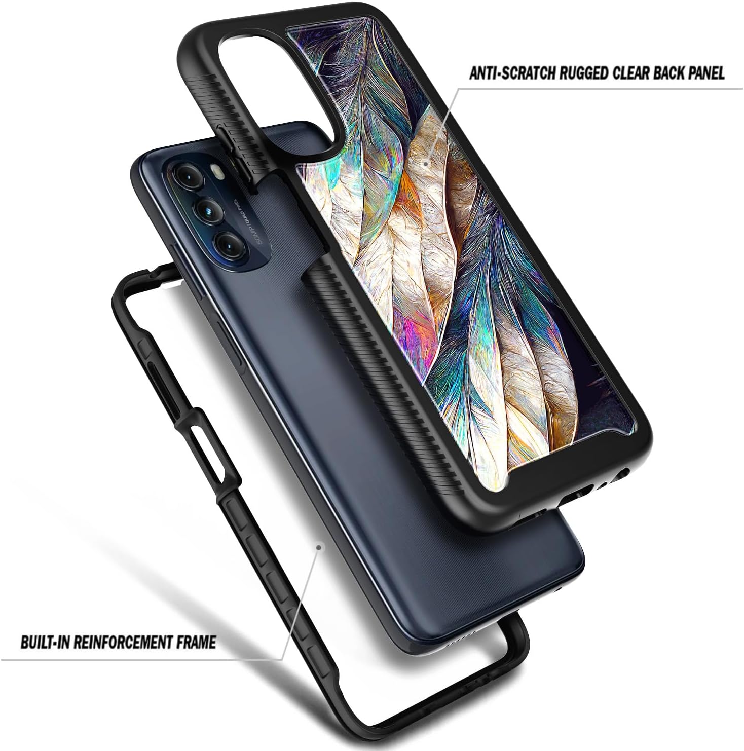 NZND Funda compatible con Motorola Moto G 5G 2022 con protector de pantalla integrado, cubierta protectora de cuerpo completo a prueba de golpes,