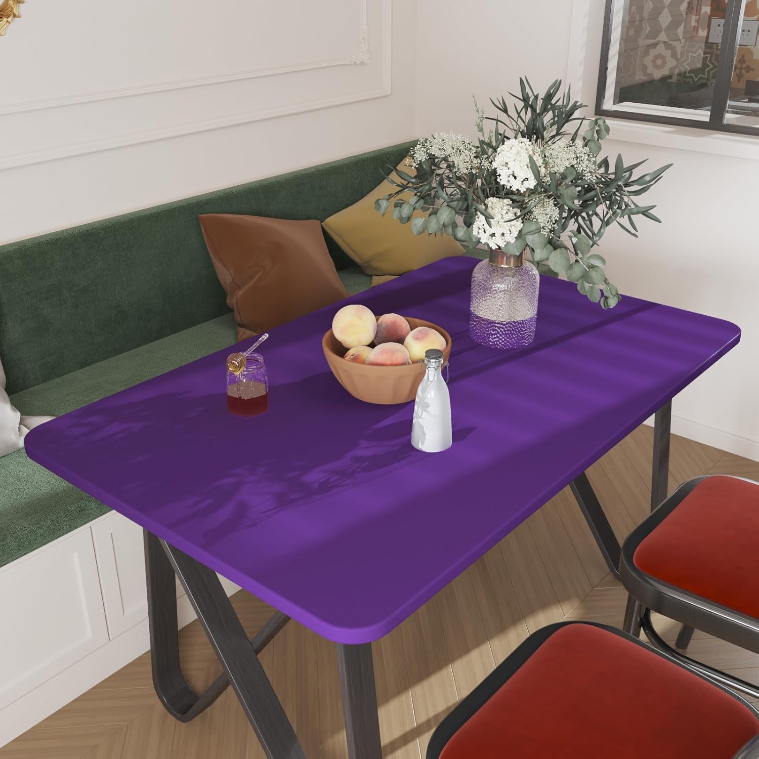 XRUIBZI Papel tapiz morado oscuro sólido de 15.8 x 393 pulgadas, papel tapiz de vinilo para despegar y pegar, papel de contacto puro, papel de