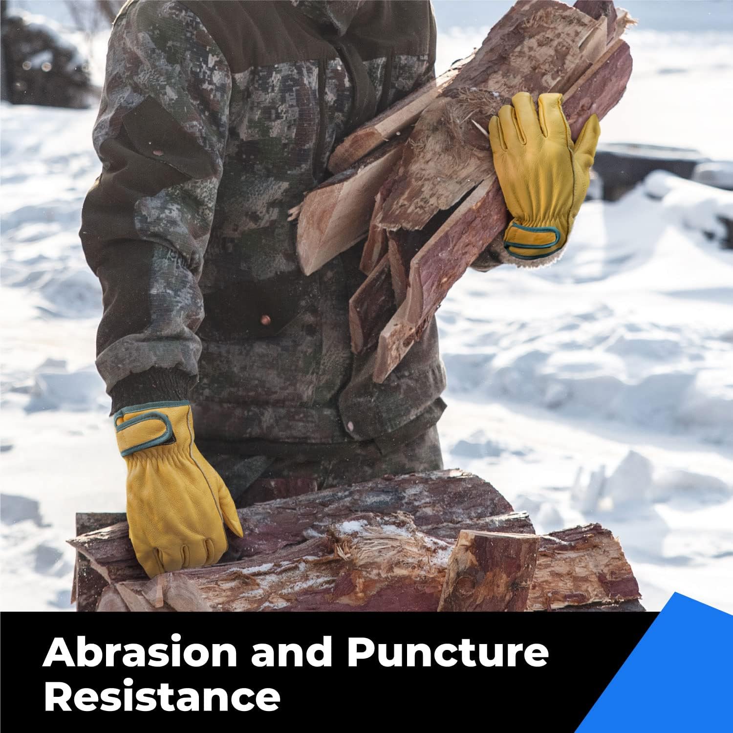 toolant Guantes de trabajo de cuero de invierno, forro Thinsulate cálido 3M para trabajo en clima frío, guantes con aislamiento térmico