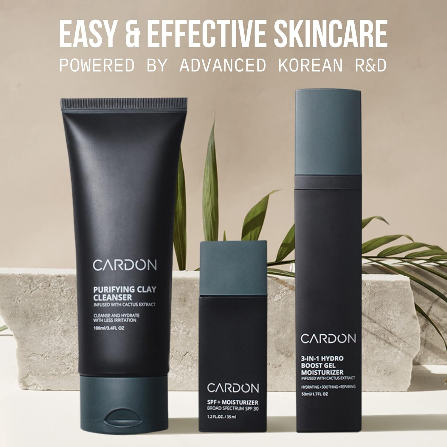 Cardon Lavado facial de arcilla de limpieza profunda de poros para hombre, 4 veces mejor que el carbón, piel grasa, propensa al acné, cuidado de la