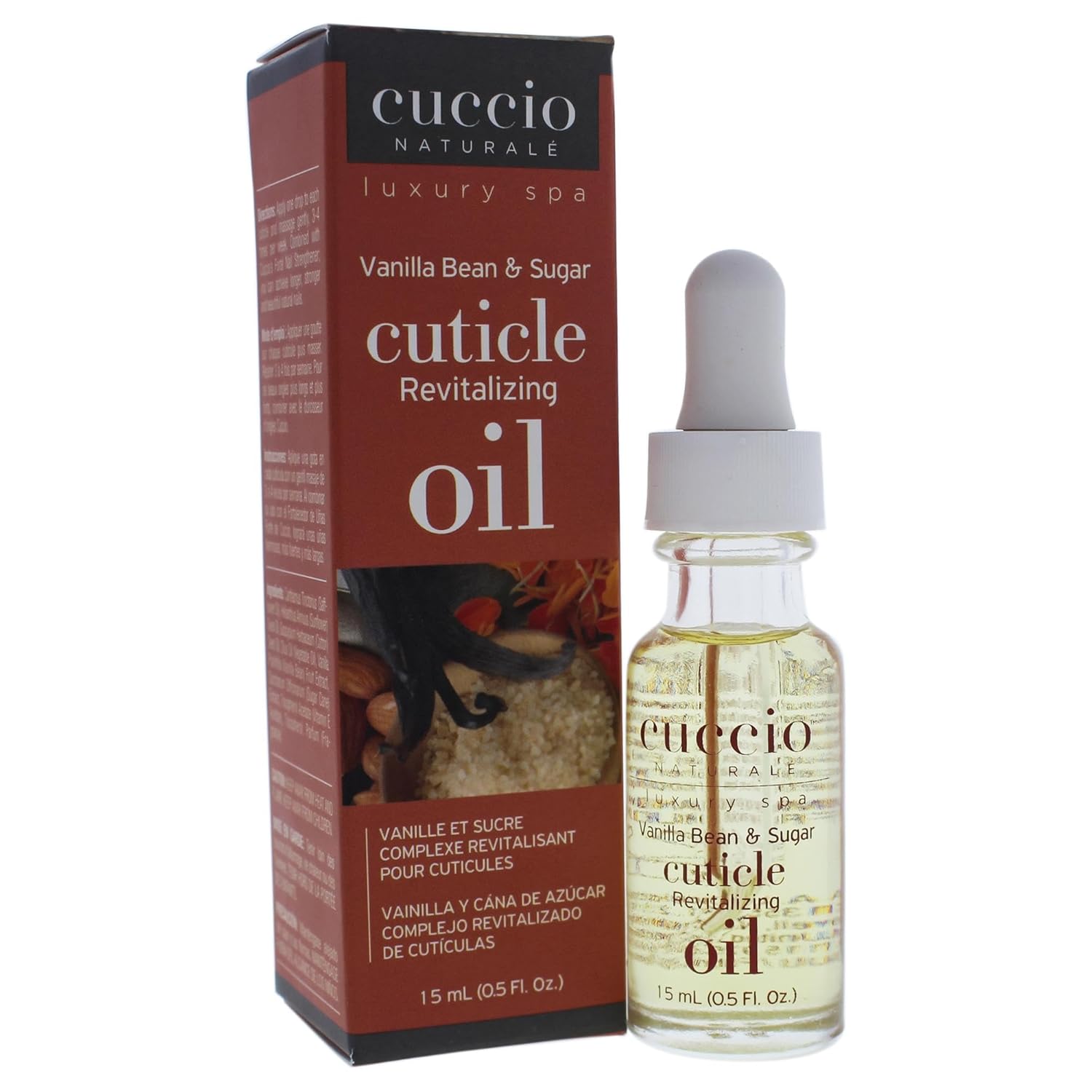 Cuccio Naturale – Aceite revitalizante para cutículas de grano de vainilla y azúcar, hidrata y fortalece las uñas y cutículas, calmante y nutritivo,