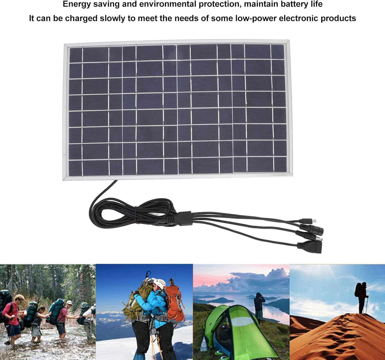 8V 15W Panel Solar Usb Energía Solar Carga de Alta Eficiencia Carga Treasure Cargador de Voltaje de Carga Potencia 8V 15W Panel Solar de Alta