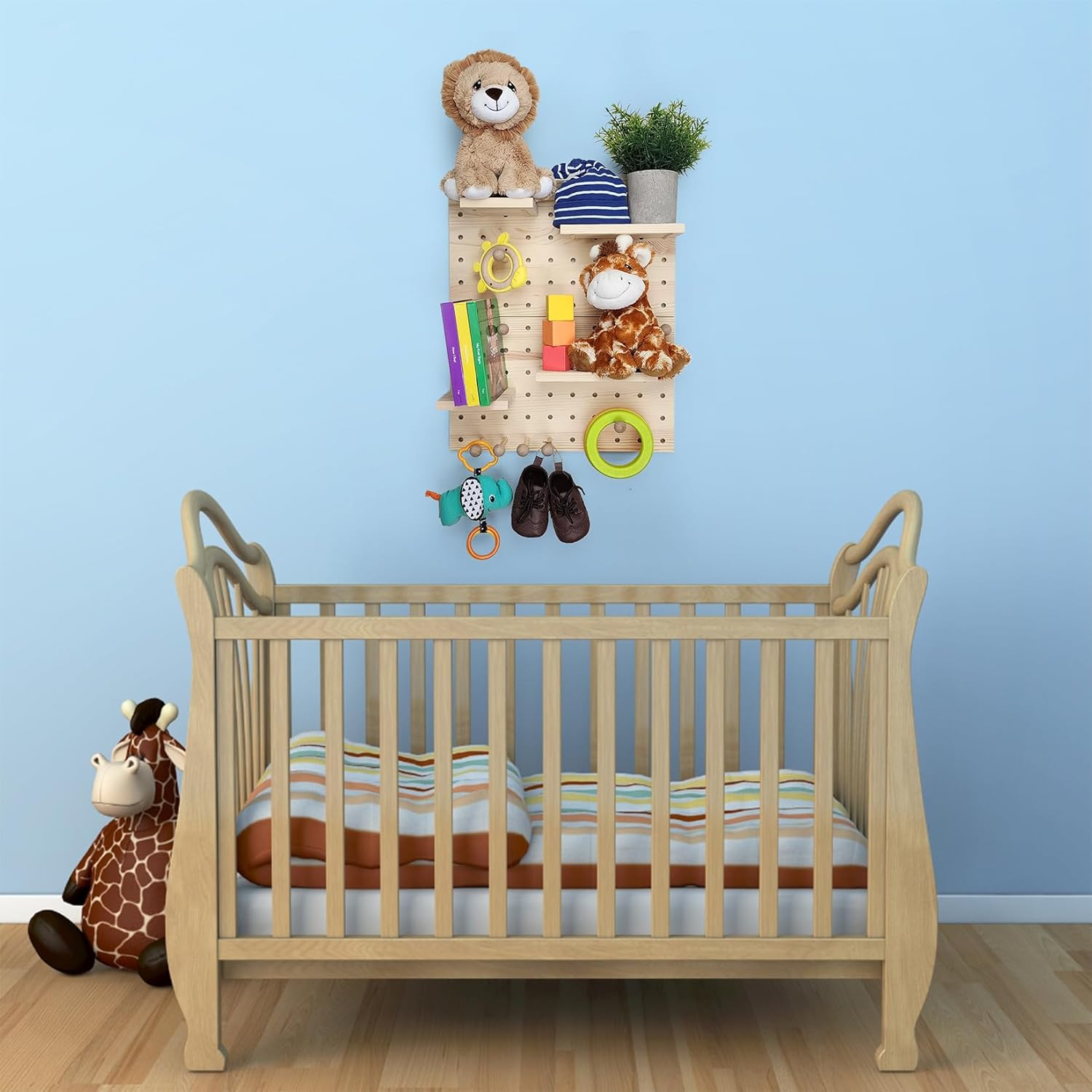 FreshDecor Tablero de clavijas de madera (Natural)