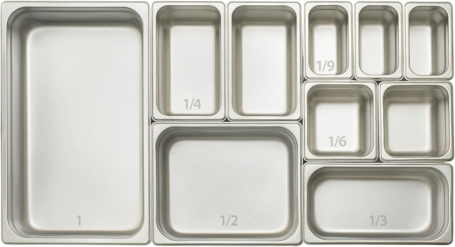 Winco Bandeja de tamaño 23, 2 12 pulgadas, acero inoxidable, mediano