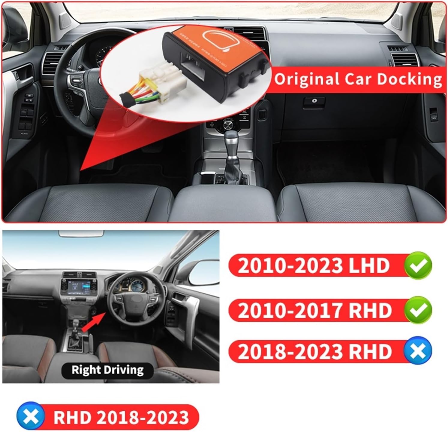 Accesorio de modificación interior automática LC150 Espejo retrovisor actualizado plegable automático compatible con Toyota Land Cruiser Prado 150