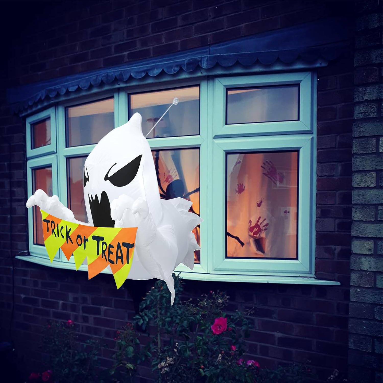 SRKLH Inflables de Halloween de 3.5 pies, fantasma volador que estalló de la ventana, inflables de Halloween con luces LED integradas, decoraciones