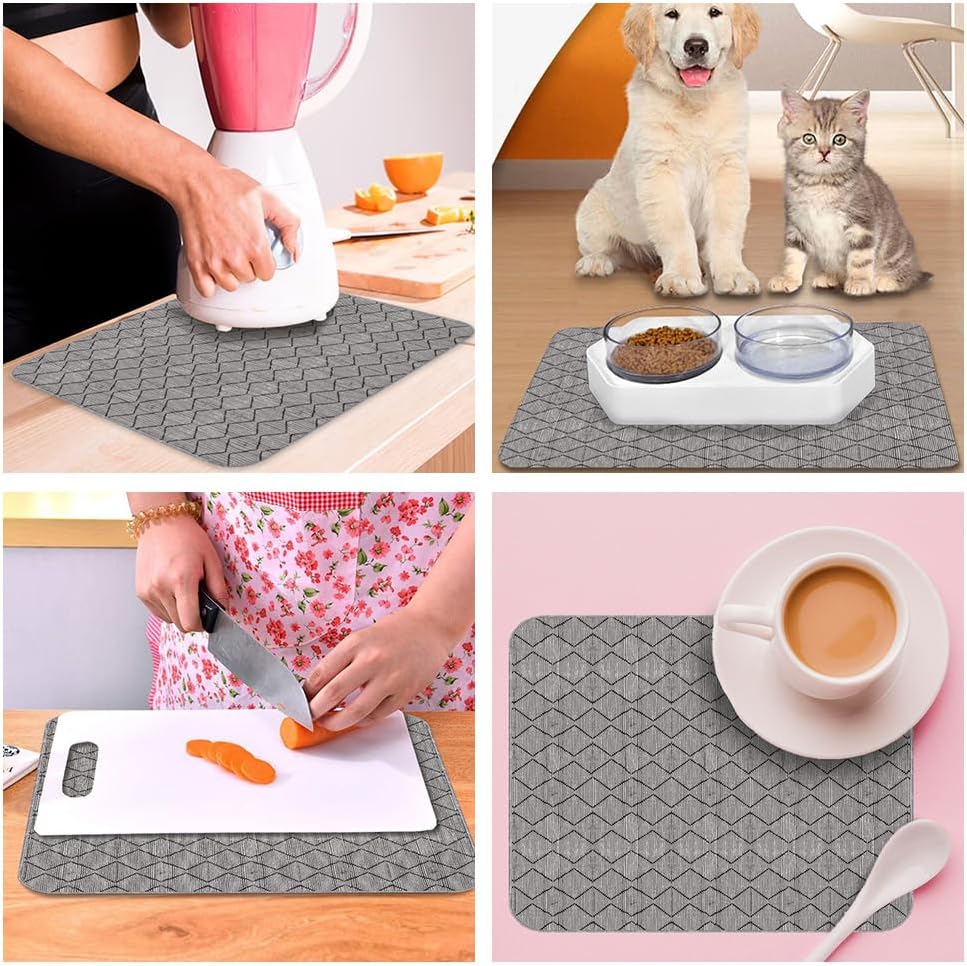 DEVBEST Tapete para secar platos  Tapetes de secado de platos ultra absorbentes  Lavable a máquina y secado súper rápido  Solución práctica para