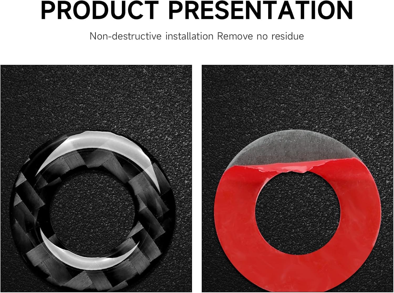 Calcomanías de anillo circular para cerradura de puerta de coche, 4 unidades, para Dodge Challenger 2008-2014, accesorios de fibra de carbono,