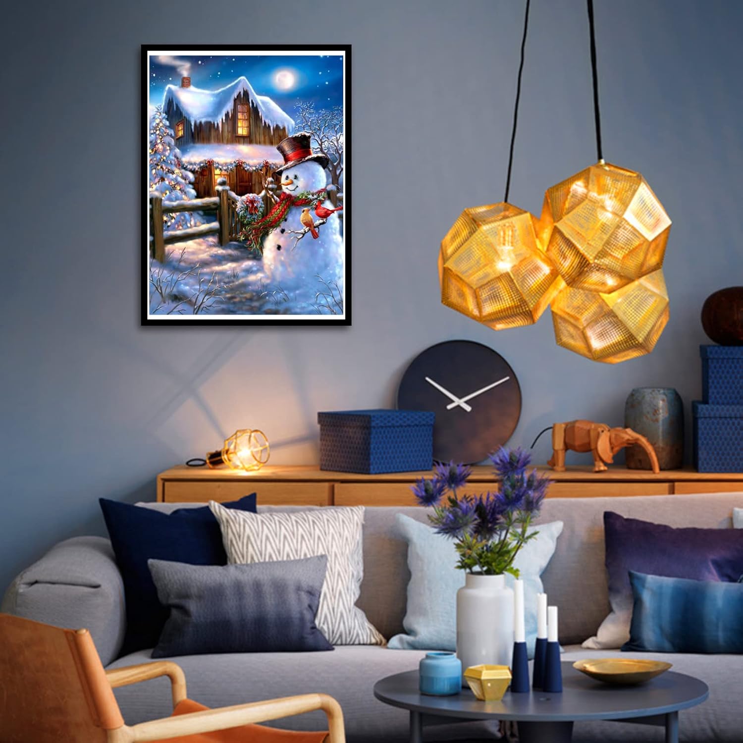JAKI Kit de pintura de diamantes de Navidad, paquete de 4 unidades, arte de diamantes de Navidad para adultos, principiantes y niños, pintura de