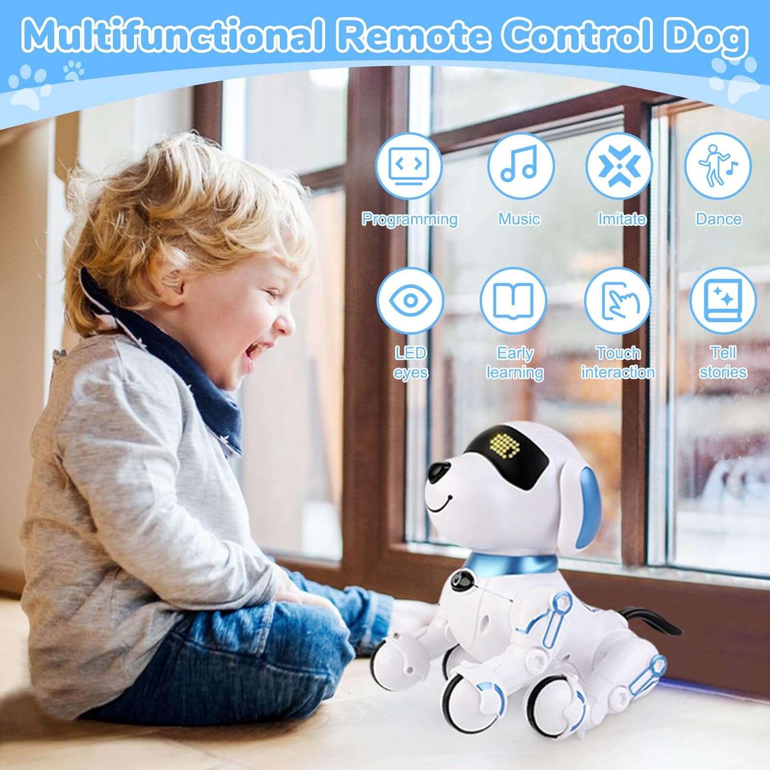 Juguetes robot para perros para niños de 8, 9, 10, 11, 12, perros con control remoto, perro robot para niños de 8 a 12 años, robot para mascotas,