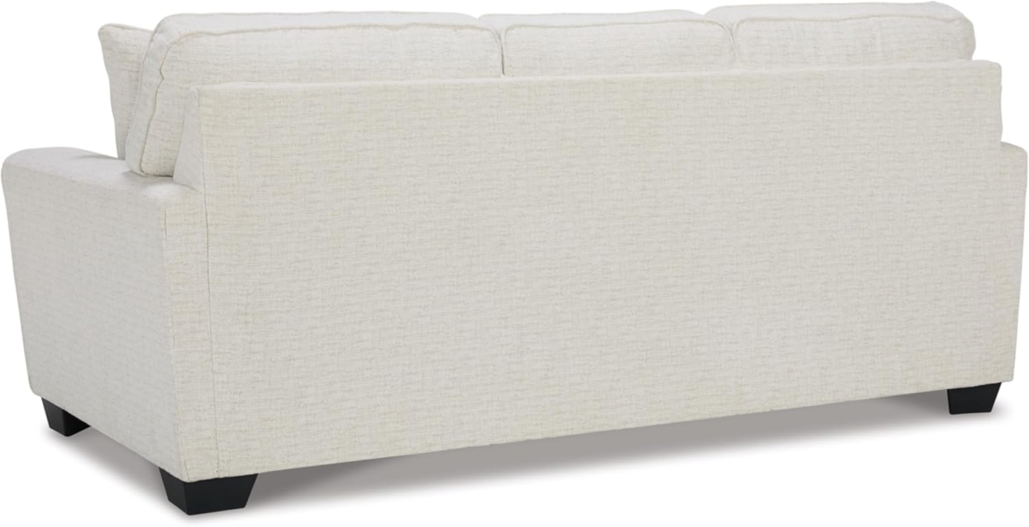 Signature Design by Ashley Cashton Casual 2 en 1 Sofá cama con colchón plegable de espuma viscoelástica, Queen, color blanco