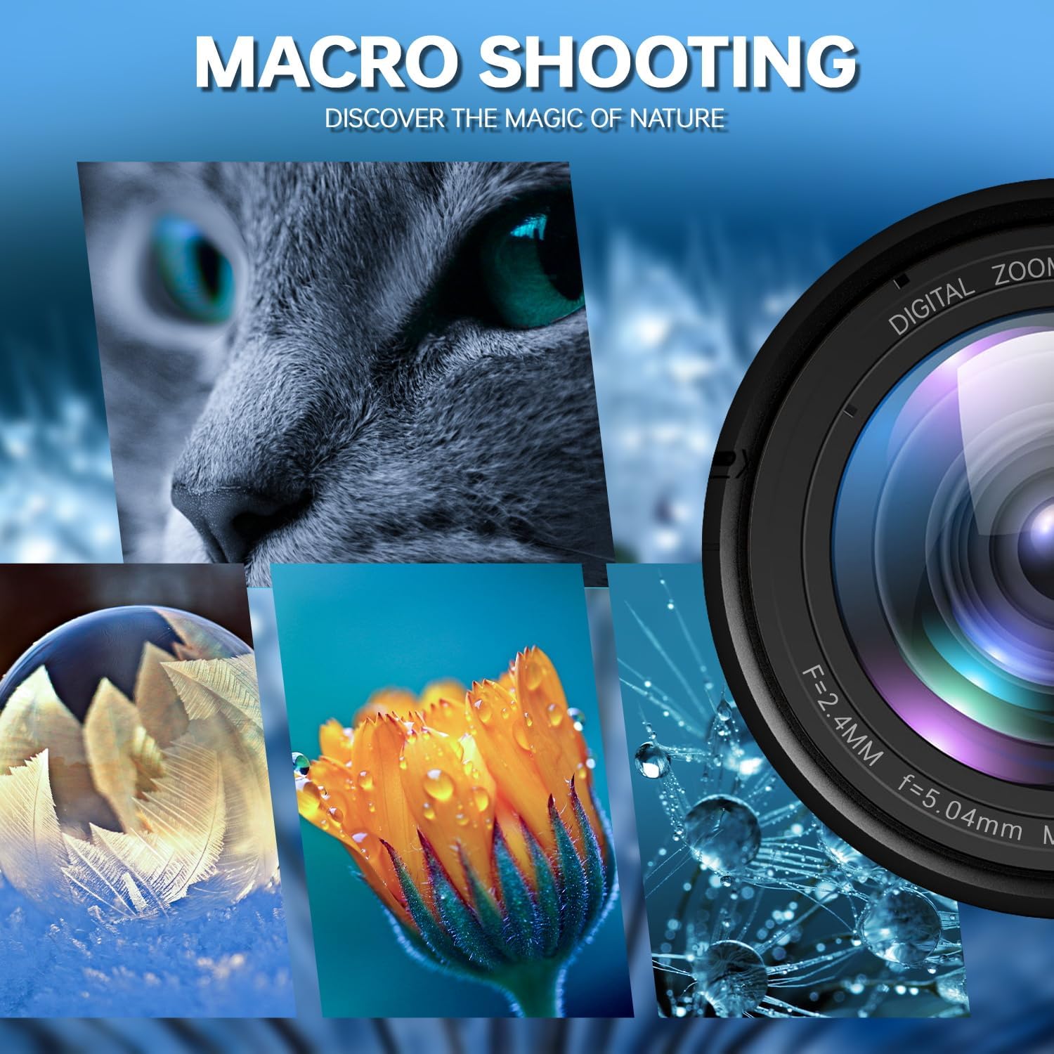 Cámara digital 4K para fotografía con micrófono externo ajustable, cámara de vlogging de 48MP para YouTube y video, gran angular de 2.047 in y lente