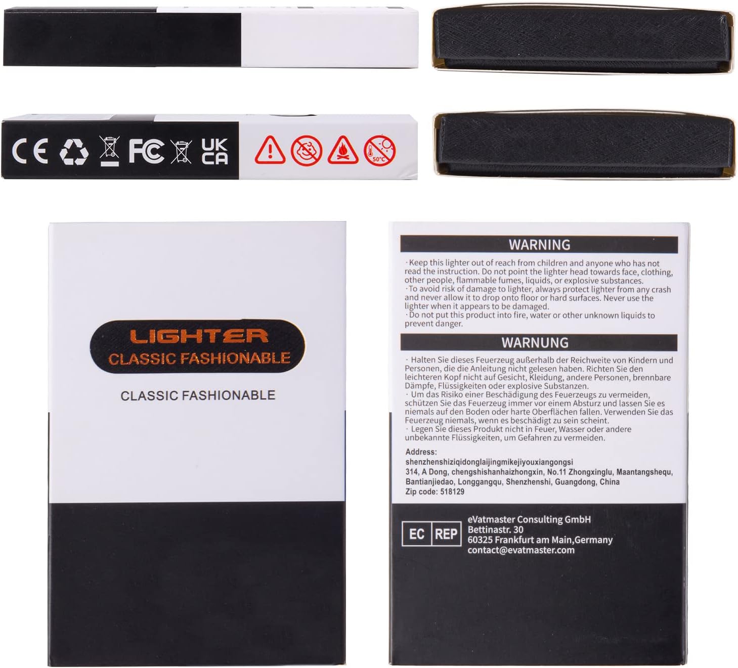 JOBON Encendedor eléctrico recargable por USB, encendedor de plasma, resistente al viento, encendedor de metal sin llama con indicador de batería