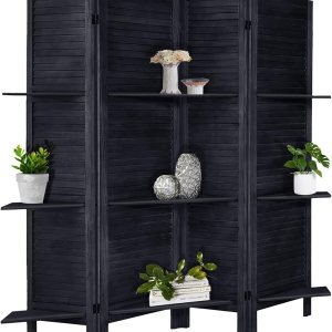 Divisor de habitación, paneles plegables de privacidad para privacidad, divisores de panel y separadores de habitación con estantes, 4 paneles, Divisor de habitación, paneles plegables de privacidad para privacidad, divisores de panel y separadores de habitación con estantes, 4 paneles,