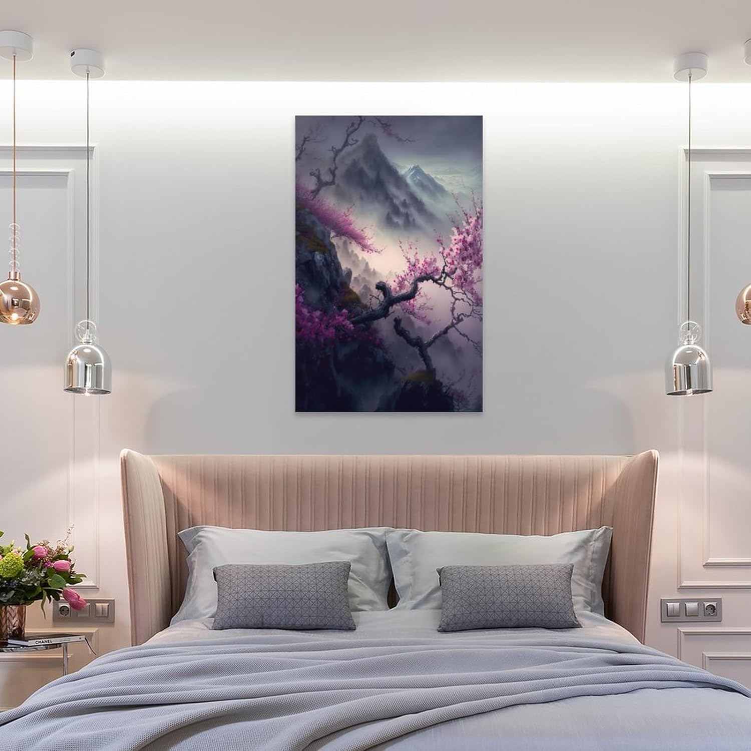 Aimery Lienzo artístico de flor de cerezo para pared, pósteres de regalo, pintura para dormitorio, decoración del hogar, imágenes colgantes sin